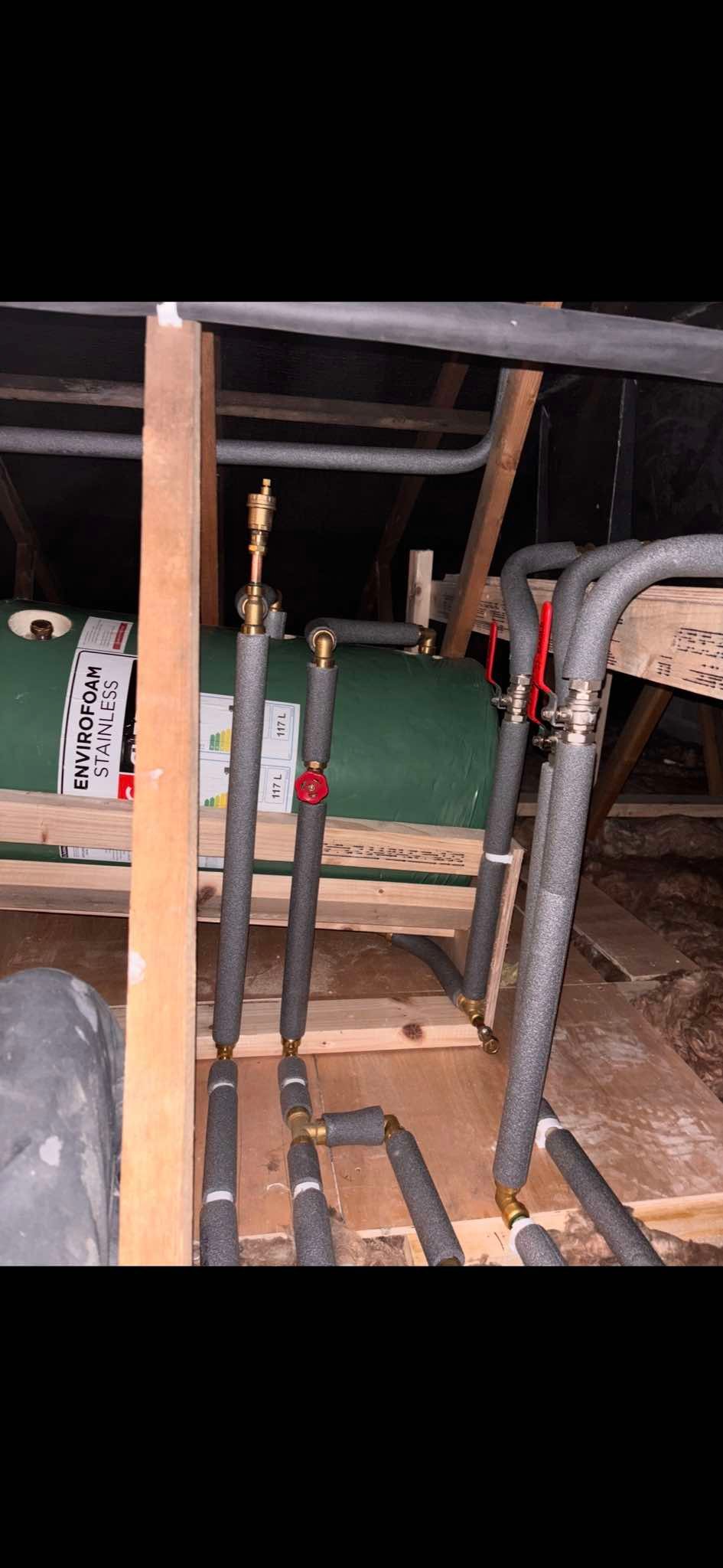 EnviroFoam stainless hot water cylinder installation, The Pipe Guy Kildare